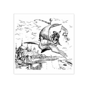 WQ RUBBER STAMP : Magical Flying Swan Boat