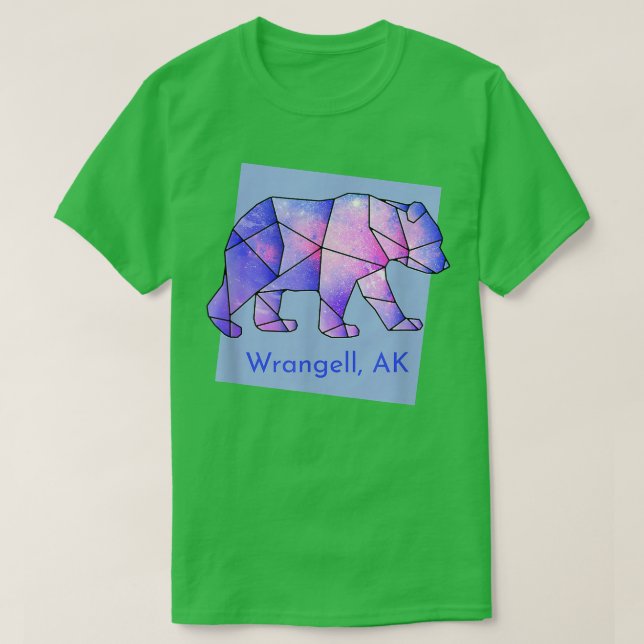 Wrangell AK Galaxy Bear Abstract Geometrical Anima T-Shirt (Design Front)