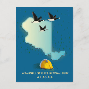 wrangell st elias Alaska Map Postcard