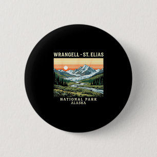 Wrangell-st elias national park alaska vintage 6 cm round badge
