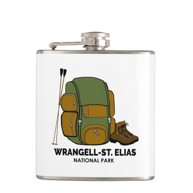 Wrangell-St. Elias National Park Backpack Hip Flask (Front)