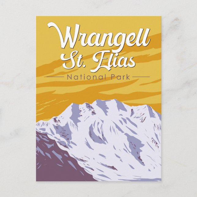 Wrangell St. Elias National Park Illustration Art Postcard (Front)