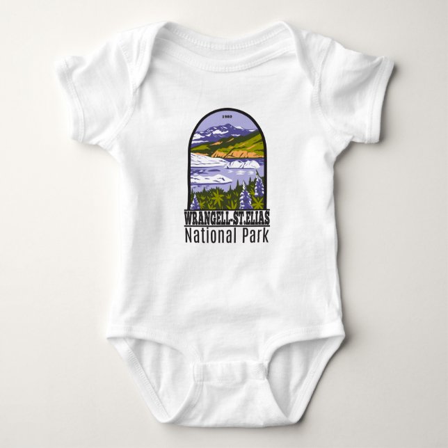 Wrangell St Elias National Park Nizina Lake Alaska Baby Bodysuit (Front)