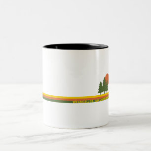 Wrangell-St. Elias National Park Pine Trees Sun Two-Tone Coffee Mug