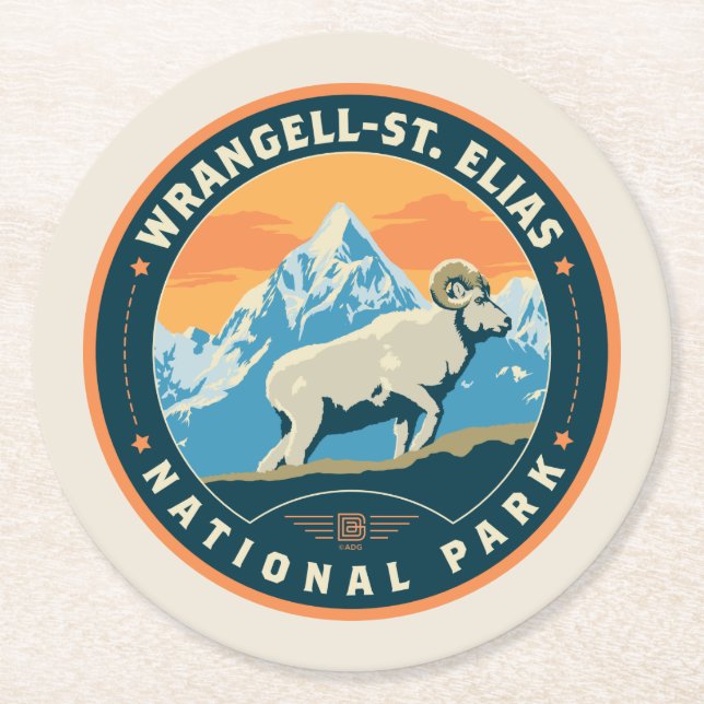 Wrangell-St Elias National Park Round Paper Coaster (Front)