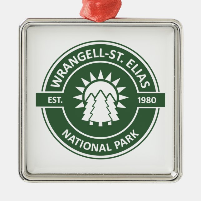 Wrangell–St. Elias National Park Sun Trees Metal Tree Decoration (Front)