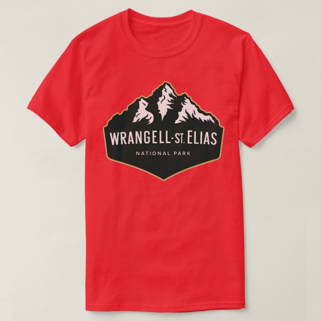 WrangellSt Elias National Park Badge TShirt (Design Front)
