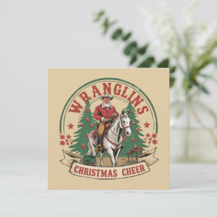 Wrangling Christmas Cheer Cowboy Santa Horse Ride Holiday Card