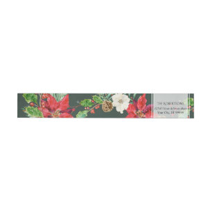 Wrap Around   Christmas Forest Pine Winter Floral Label