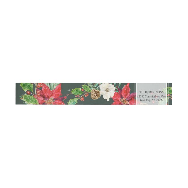 Wrap Around | Christmas Forest Pine Winter Floral Wrap Around Label (Individual)