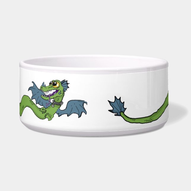 Wrap Around Dragon Dog Bowl (Front)