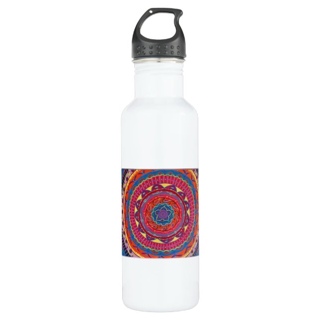 Wrap around mandala drink bottle (Front)