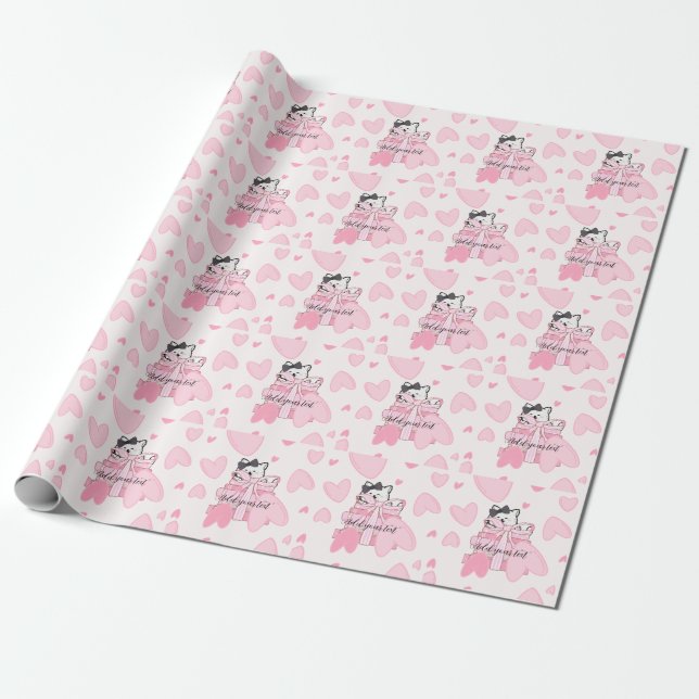 Wrap in Style – Cat & Book Themed Gift Paper (Unrolled)