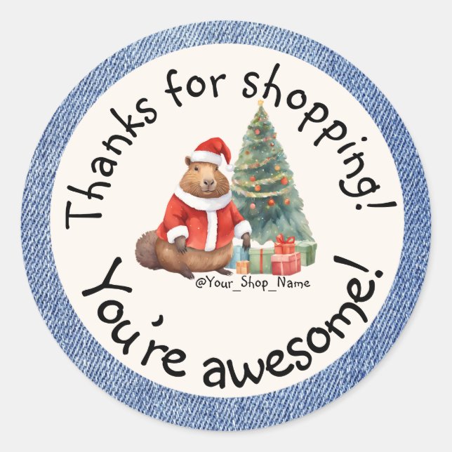 Wrap It Up with a Smile! 😊 Classic Round Sticker (Front)