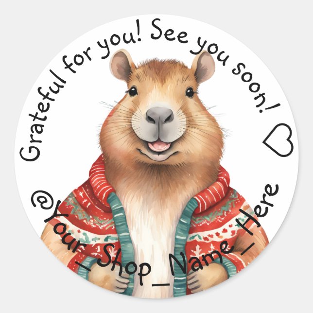 Wrap It Up with a Smile! 😊 Classic Round Sticker (Front)