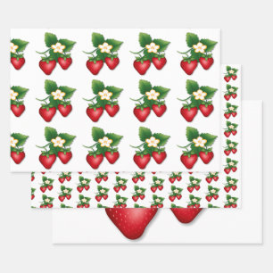 Wrap it up with I Love Strawberry  Wrapping Paper Sheet