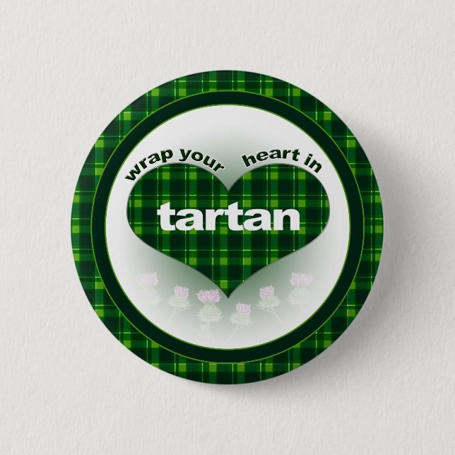 Wrap Your heart in Tartan 6 Cm Round Badge (Front)
