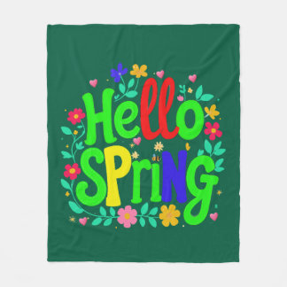 Wrap Yourself in Spring – “Hello Spring” Fleece Blanket