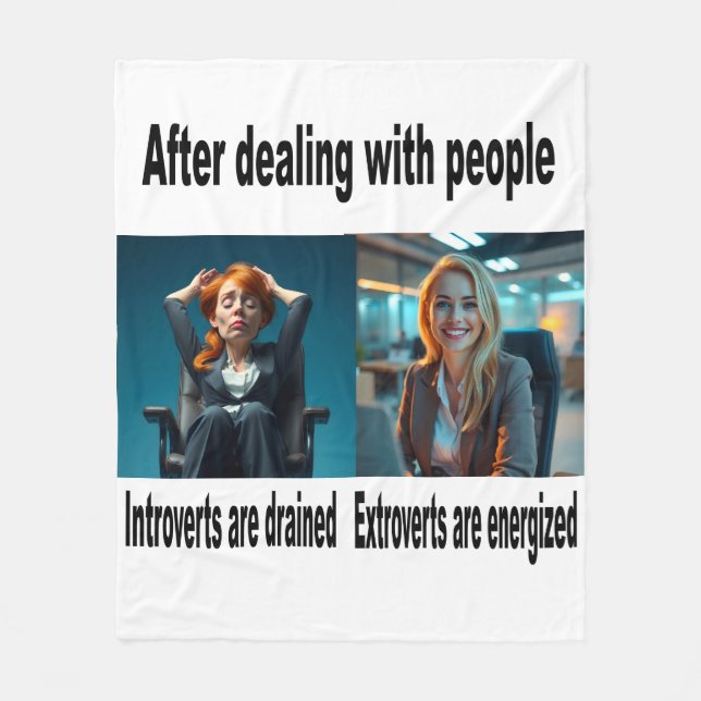 Wrap yourself in this Introvert/Extrovert blanket (Front)