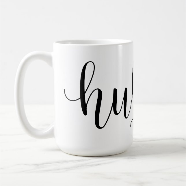 Wraparound "Hubby" Handwritten Script Coffee Mug (Left)