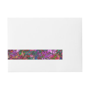 Wraparound Label Floral Abstract Stained Glass