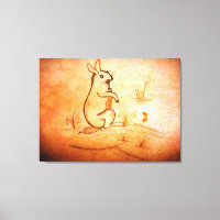 Wraped Canvas : rabbit in desert for animal lovers