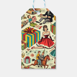 Wraping Paper Gifts Comics Pattern Gift Tags
