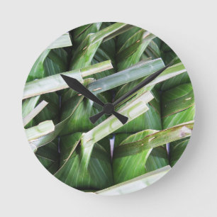 Wrapped Banana Leaf Packets Round Clock