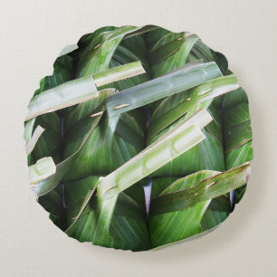 Wrapped Banana Leaf Packets Round Cushion