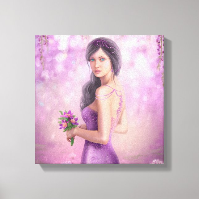 Wrapped Canvas -beautiful Fantasy woman (Front)