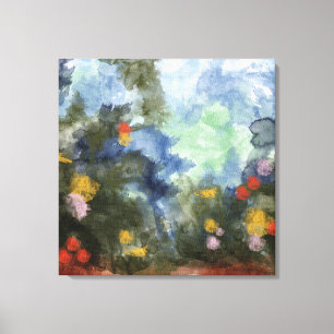 Wrapped Canvas, Flowered Path Watercolor Canvas Print