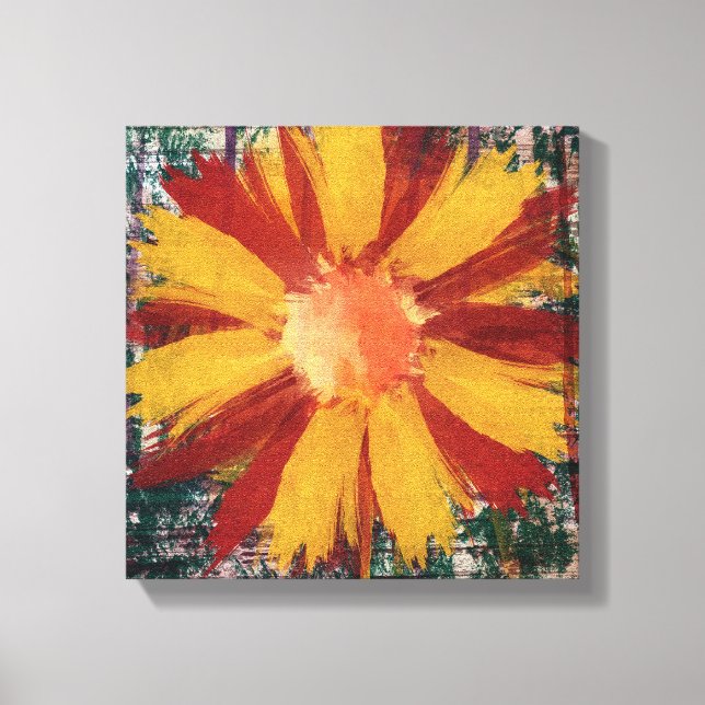 Wrapped Canvas, Grunge Flower Canvas Print (Front)