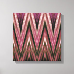 Wrapped Canvas Print, Abstract Pink Zigzags