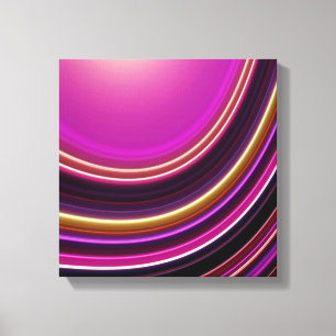 Wrapped Canvas Print, Hot Pink Gold Abstract Curve