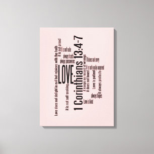 Wrapped Canvas Print - Love is Patient Mix BPink