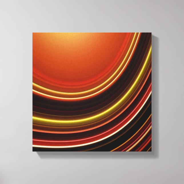 Wrapped Canvas Print, Orange Brown Abstract Curve (Front)