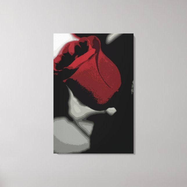 Wrapped Canvas Print - Single Red Rose (Front)