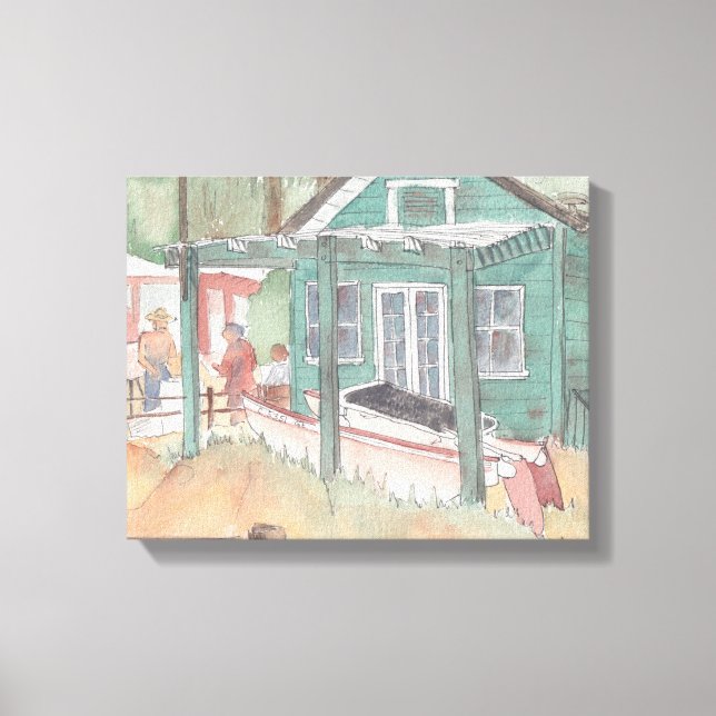 Wrapped Canvas "Watercolor Sketch/Crystal Cove (Front)