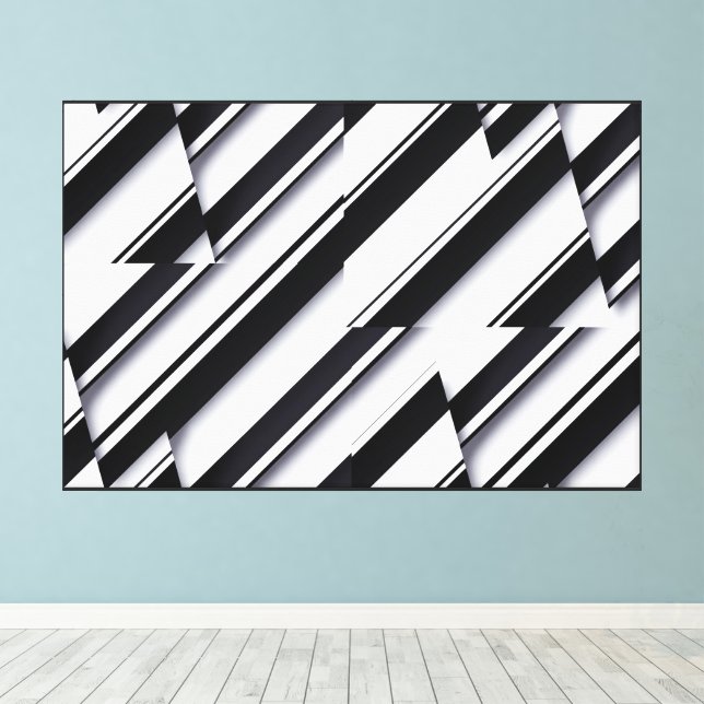 Wrapped Canvas with modern Abstract Design (Insitu(Wood Floor))
