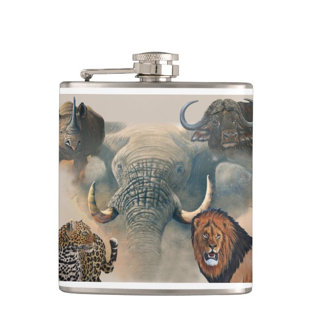 Wrapped Flask - Big Five (Front)