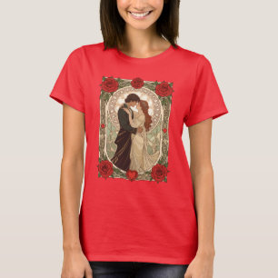 Wrapped In A World Of Roses Art Nouveau Design T-Shirt