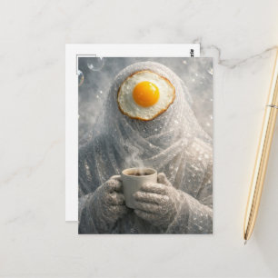Wrapped in Bubble Surreal Breakfast Fried Egg Postcard