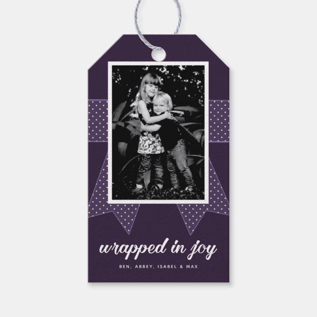 Wrapped in Joy Photo Gift Tags (Front)