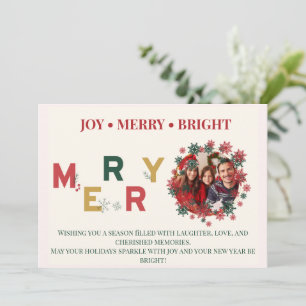 Wrapped in Joy Tied with Merry Christmas Photo Holiday Card
