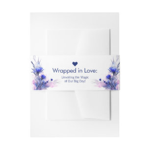 💍Wrapped in Love Cornflower Reverie  Invitation Belly Band