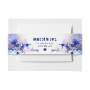 💍Wrapped in Love Cornflower Reverie  Invitation Belly Band