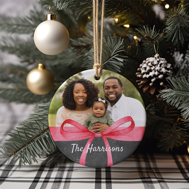 Wrapped in Red | Photo Christmas Ceramic Tree Decoration (Creator Uploaded)