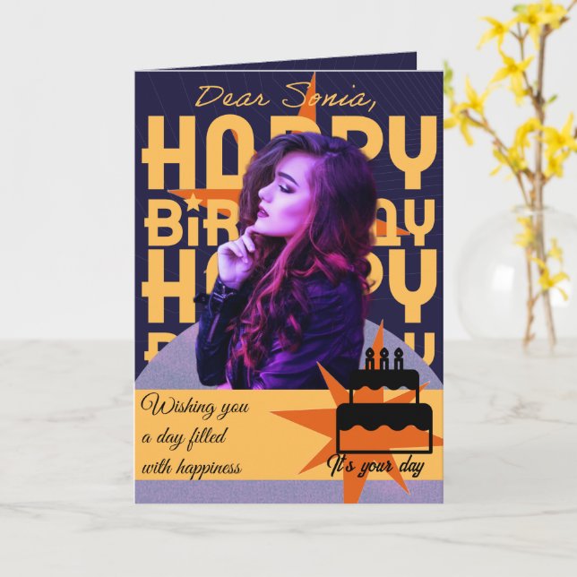 Wrapped in wishes birthday card  (Yellow Flower)
