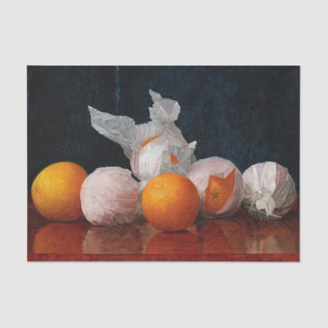 Wrapped Oranges by William Joseph Mccloskey Tissue Paper (Front)