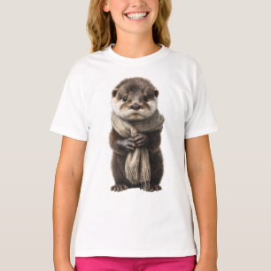 Wrapped Scarf Otter Kids T-Shirt